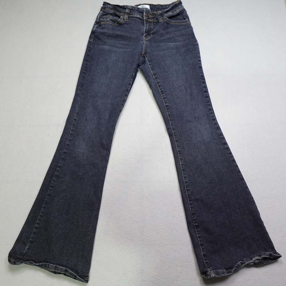YMI Flare Jeans Women 7/28 Dark Wash Blue Stretch Denim Retro Y2K Style